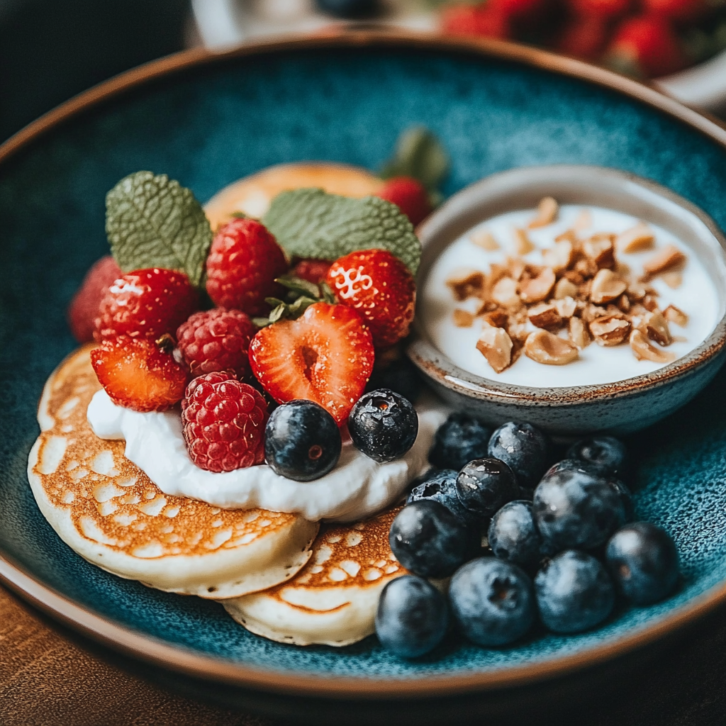 Griddle Pancakes with Fresh Berries