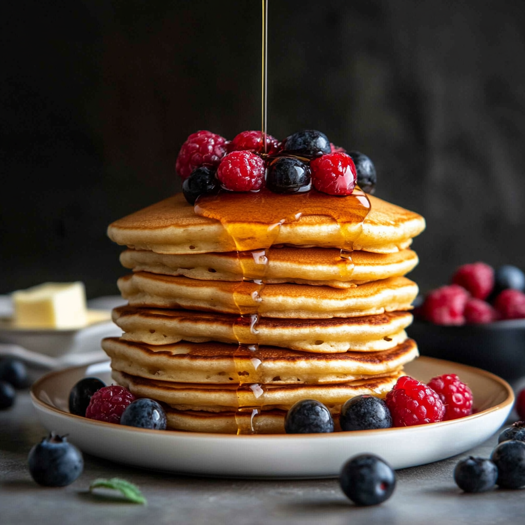Griddle Pancakes with Fresh Berries