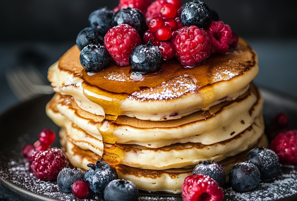 Griddle Pancakes with Fresh Berries