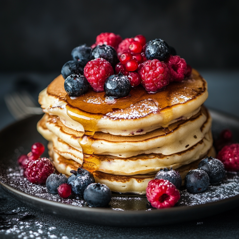 Griddle Pancakes with Fresh Berries