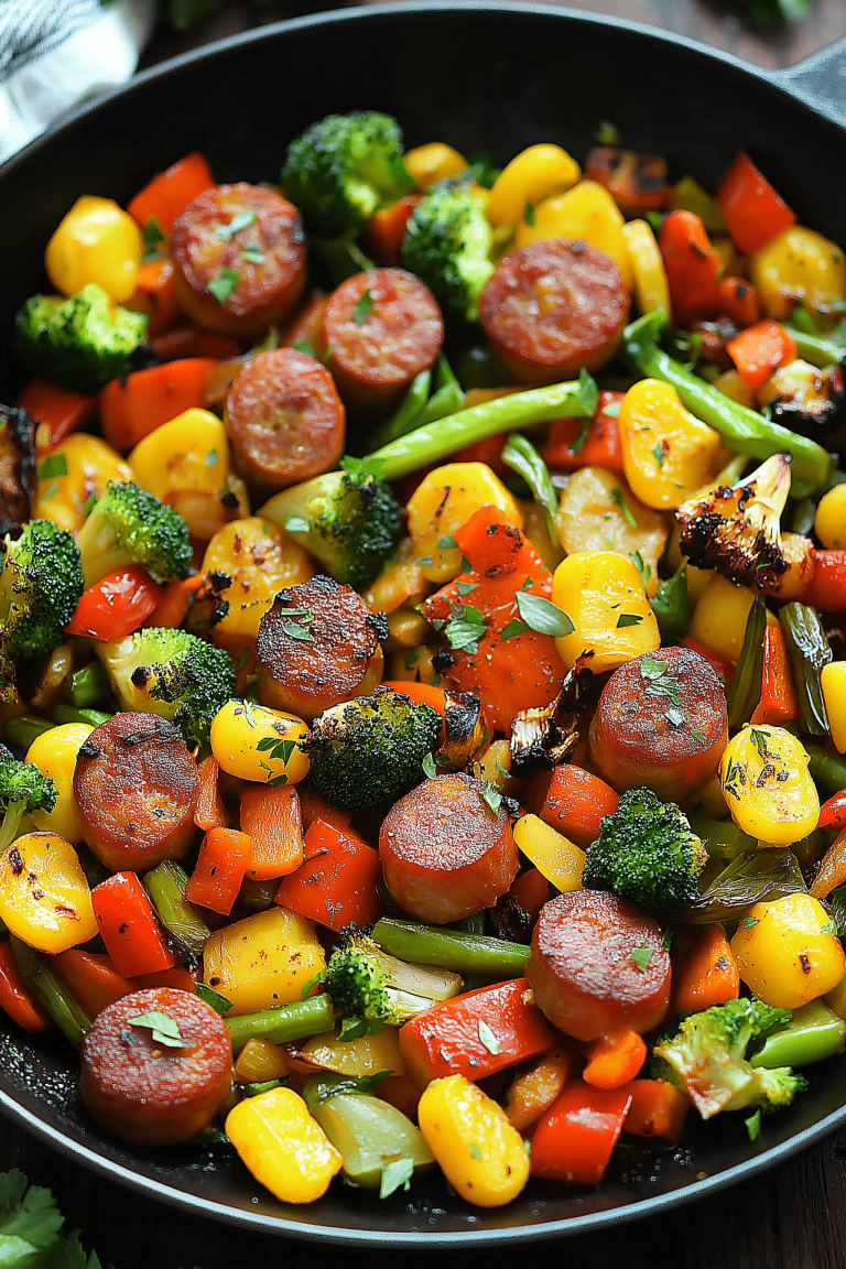 Sausage and Veggies Skillet – 30 Minute, One-Pan Meal