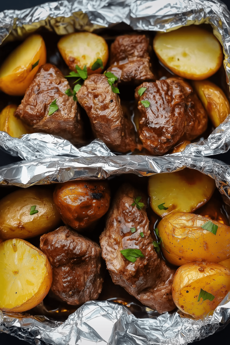 Garlic Steak & Potato Foil Packets