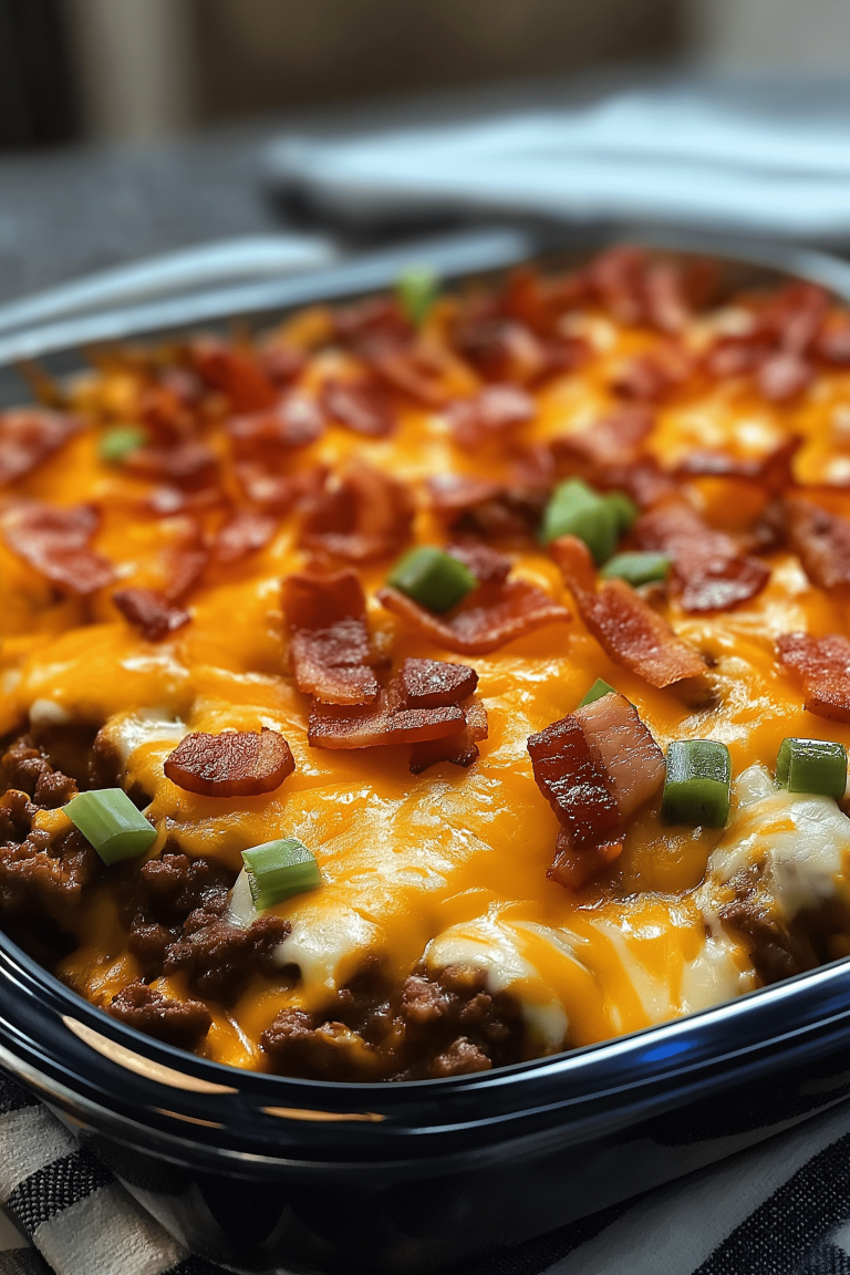Low Carb Bacon Cheeseburger Casserole