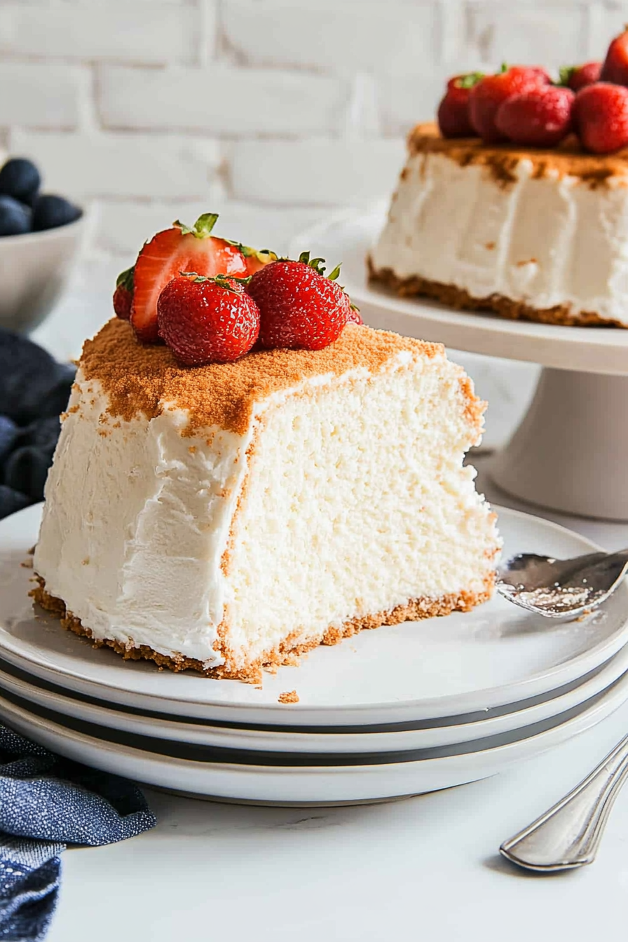 Angel Food Cake Recipe Final Dish Presentation