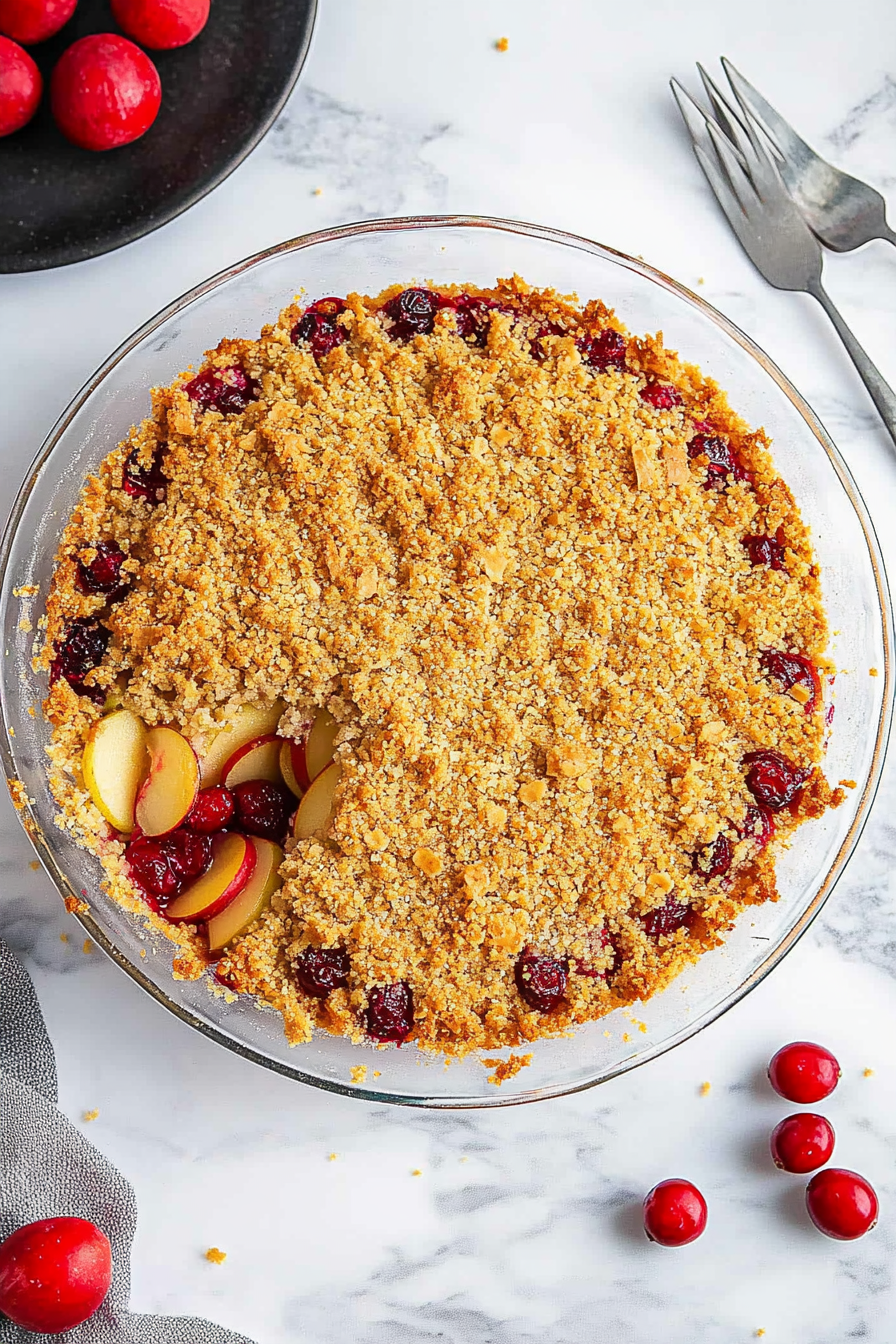Apple Cranberry Crumble Final Dish Presentation