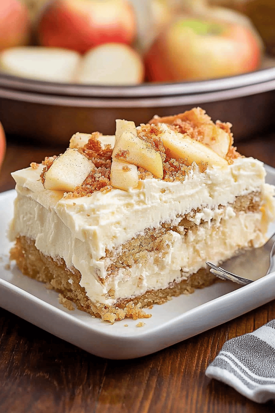 Apple Pie Poke Cake Final Dish Presentation