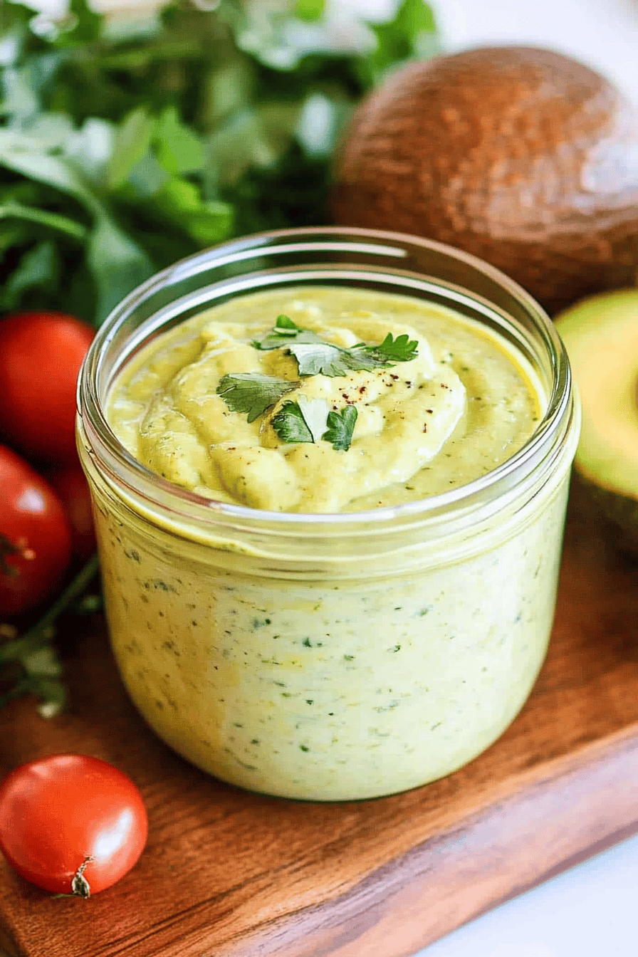 Avocado Dressing Recipe Final Dish Presentation