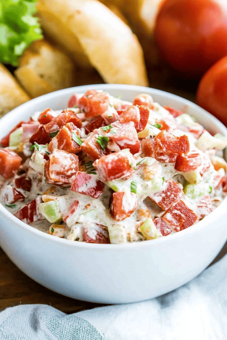 BLT Dip Recipe Final Dish Presentation