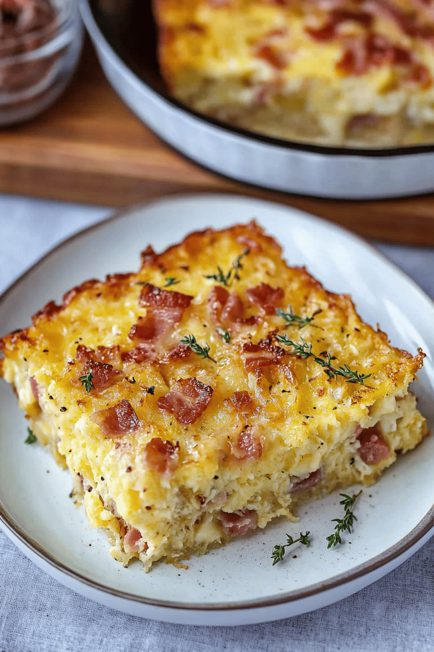 Bacon Egg Casserole Final Dish Presentation