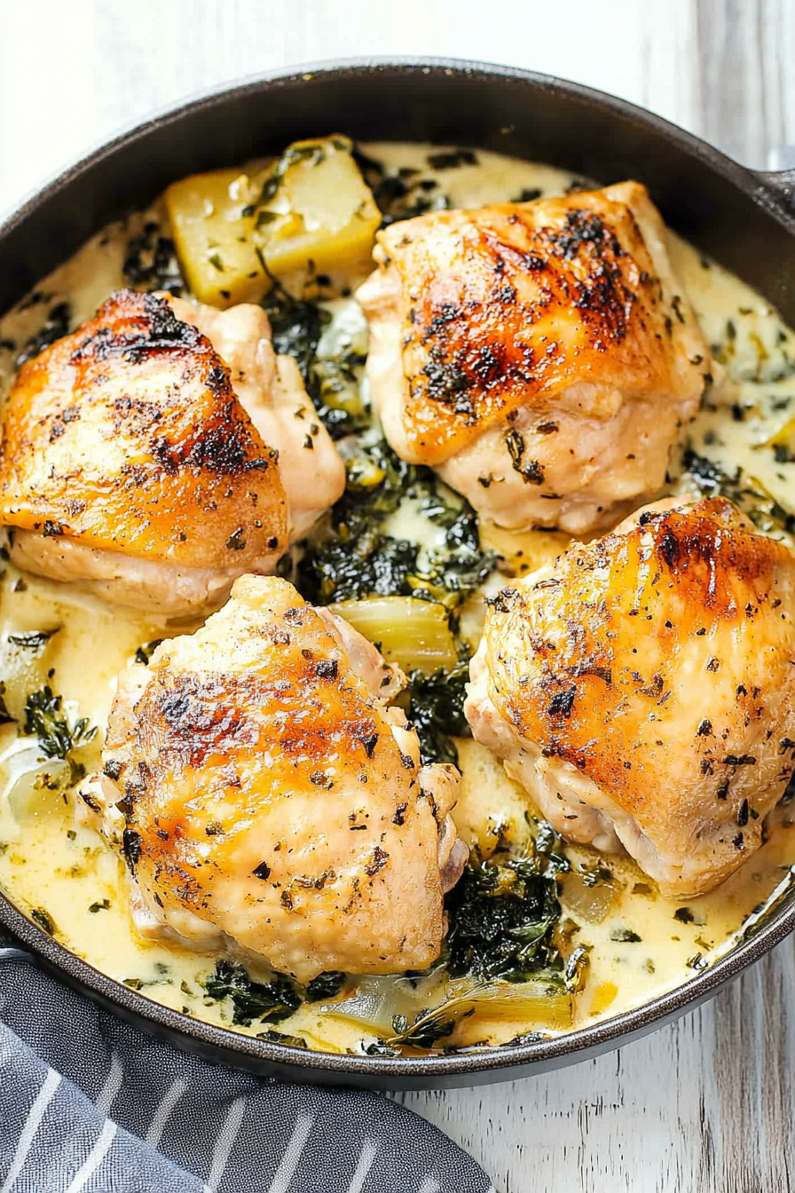 Baked Chicken Thighs Final Dish Presentation