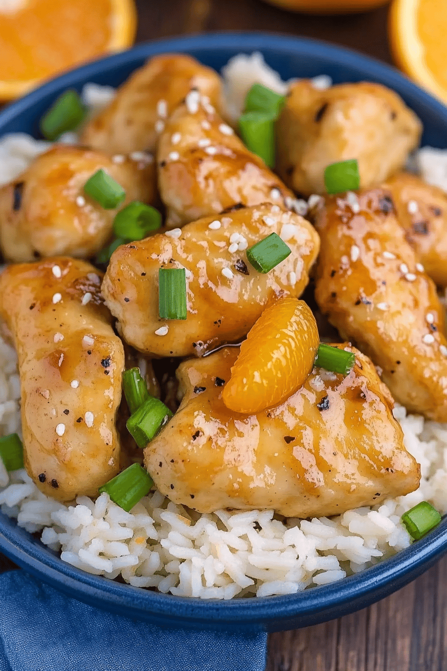 Baked Orange Chicken Final Dish Presentation
