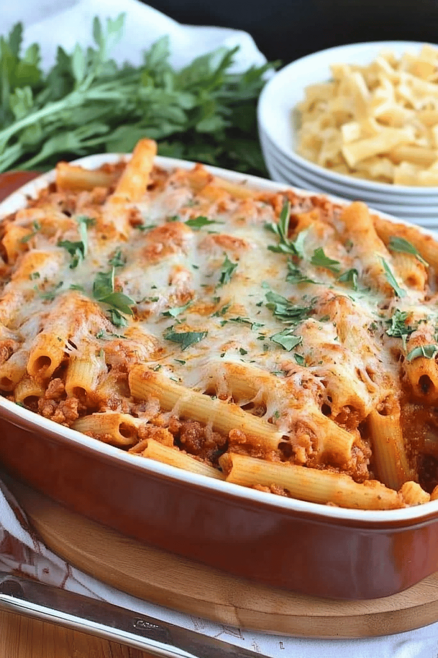 Baked Ziti Recipe Final Dish Presentation