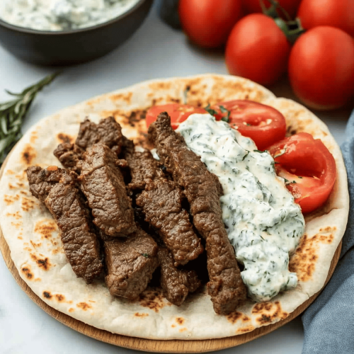 Beef Pitas Tzatziki Recipe