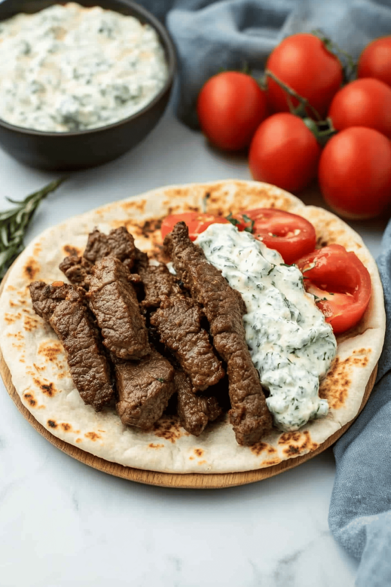 Beef Pitas Tzatziki Recipe