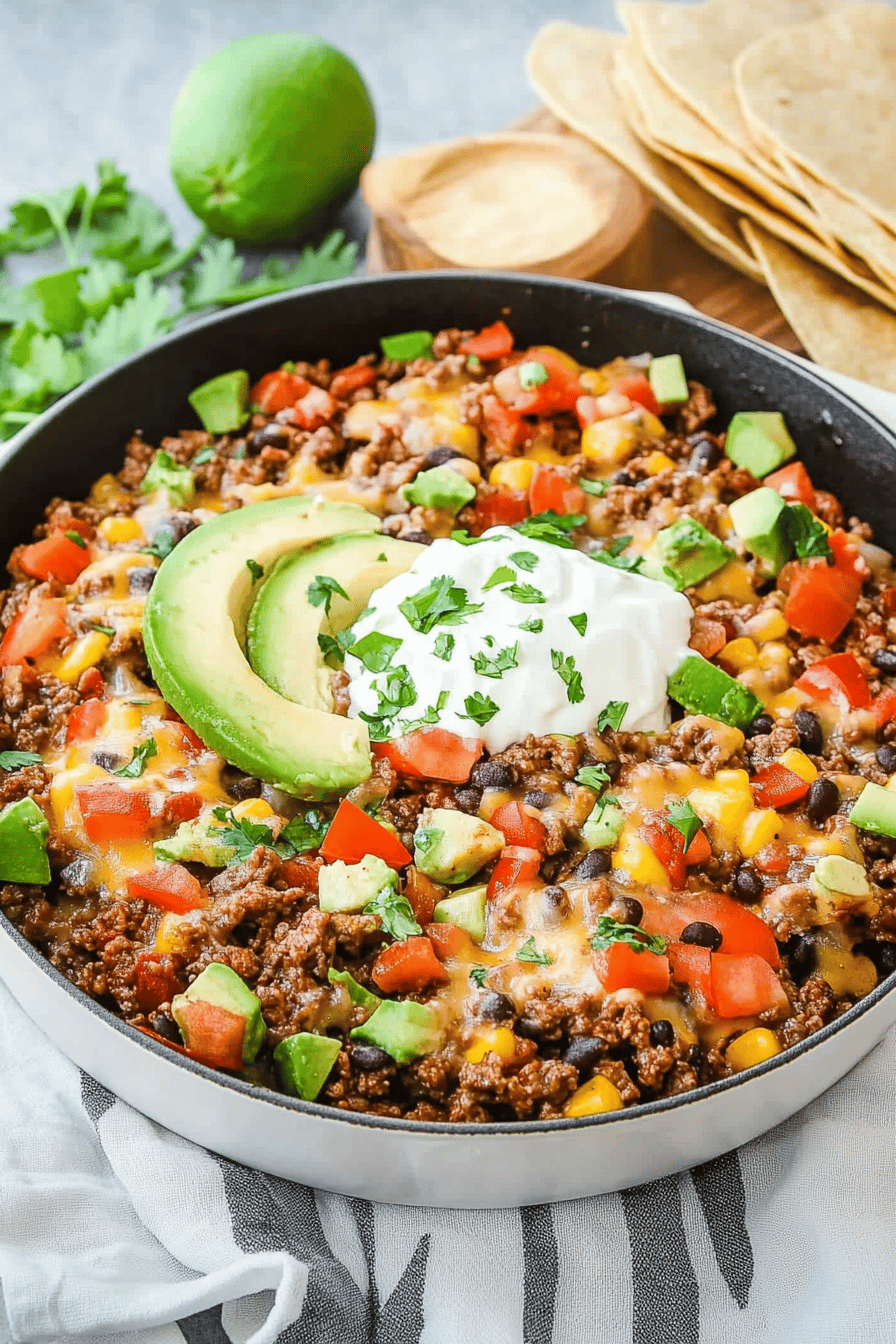 Beef Taco Skillet Recipe ingredients