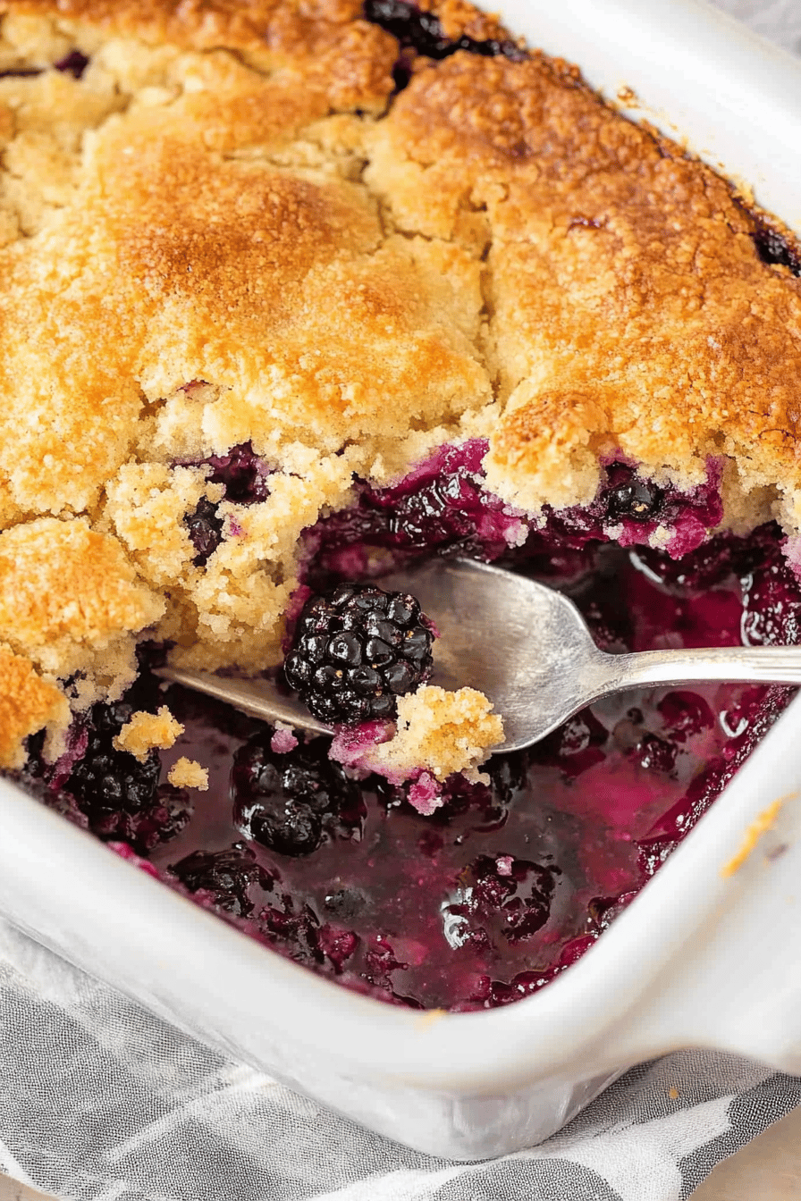 Blackberry Cobbler Recipe Final Dish Presentation