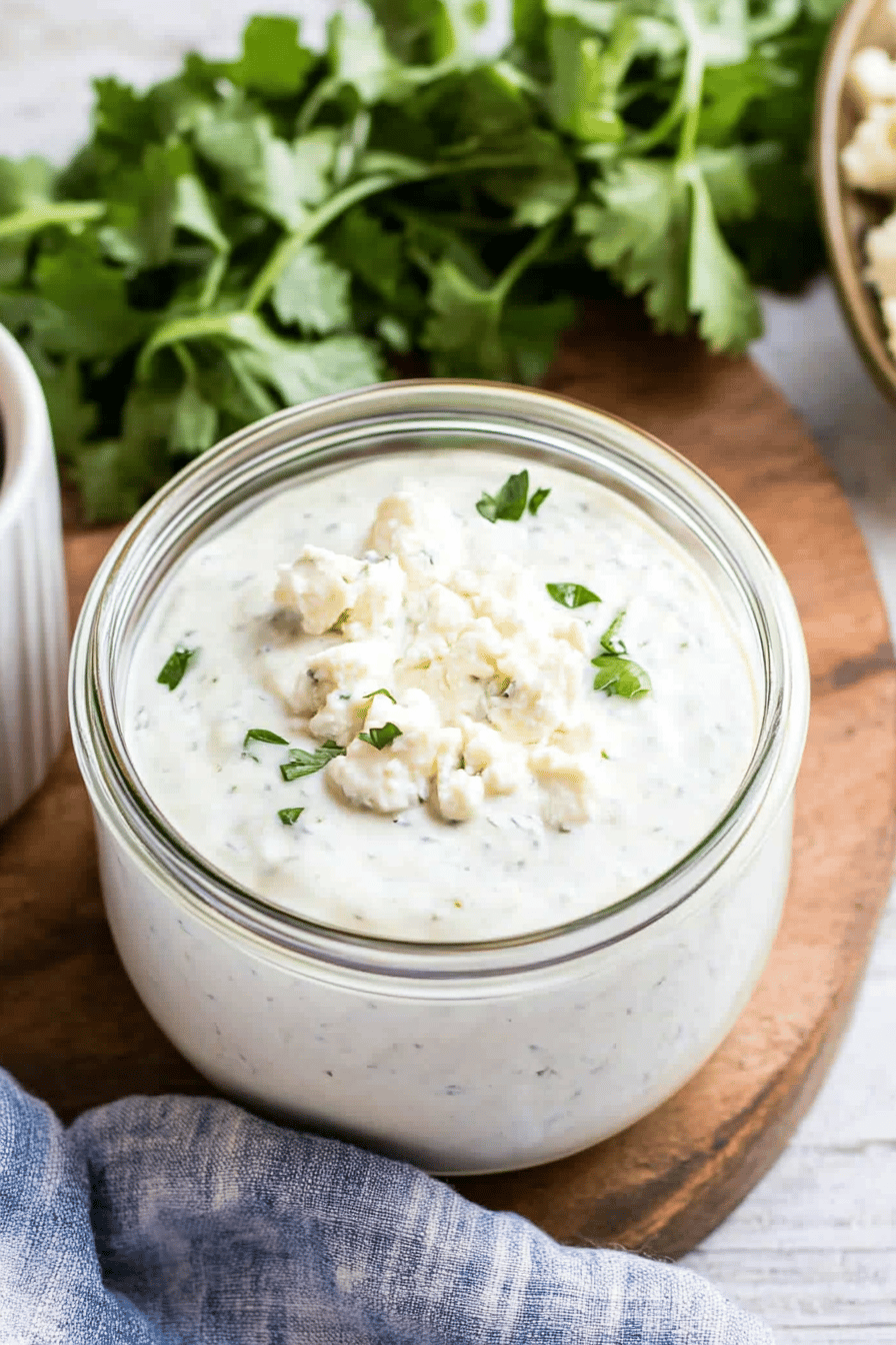 Blue Cheese Dressing Recipe Final Dish Presentation