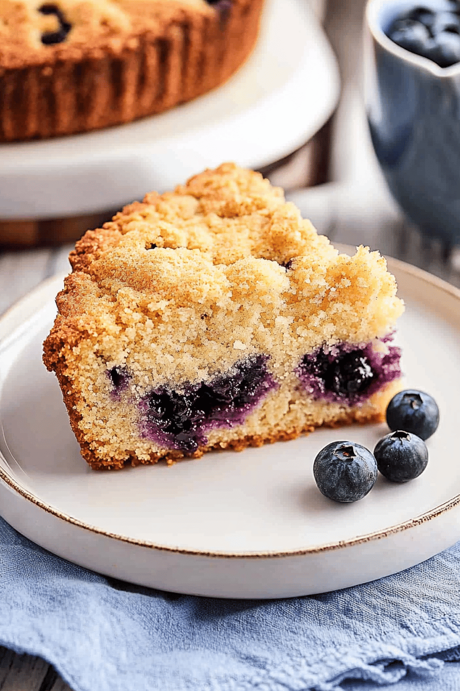 Blueberry Cream Cheese Coffee Cake Final Dish Presentation