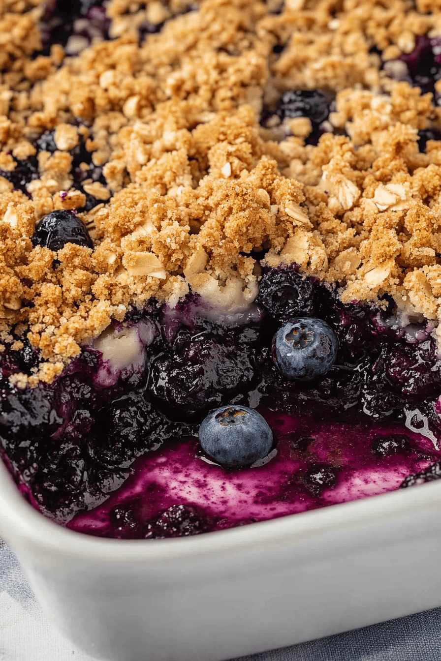 Blueberry Crisp Recipe Final Dish Presentation