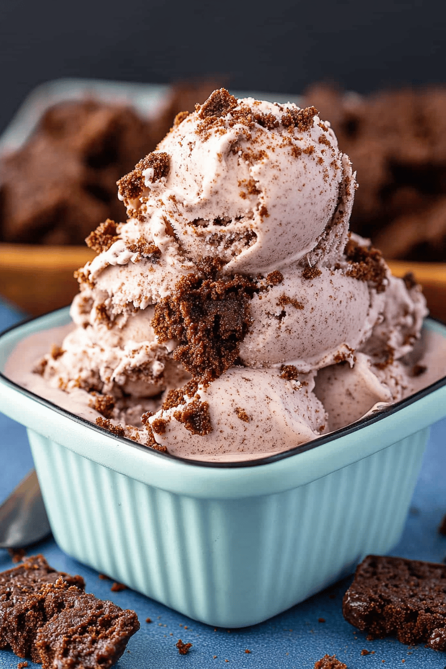 Brownie Batter Ice Cream Final Dish Presentation