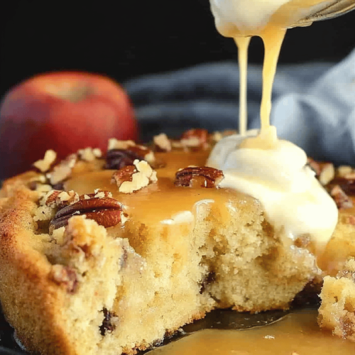 Butter Pecan Apple Skillet Cake