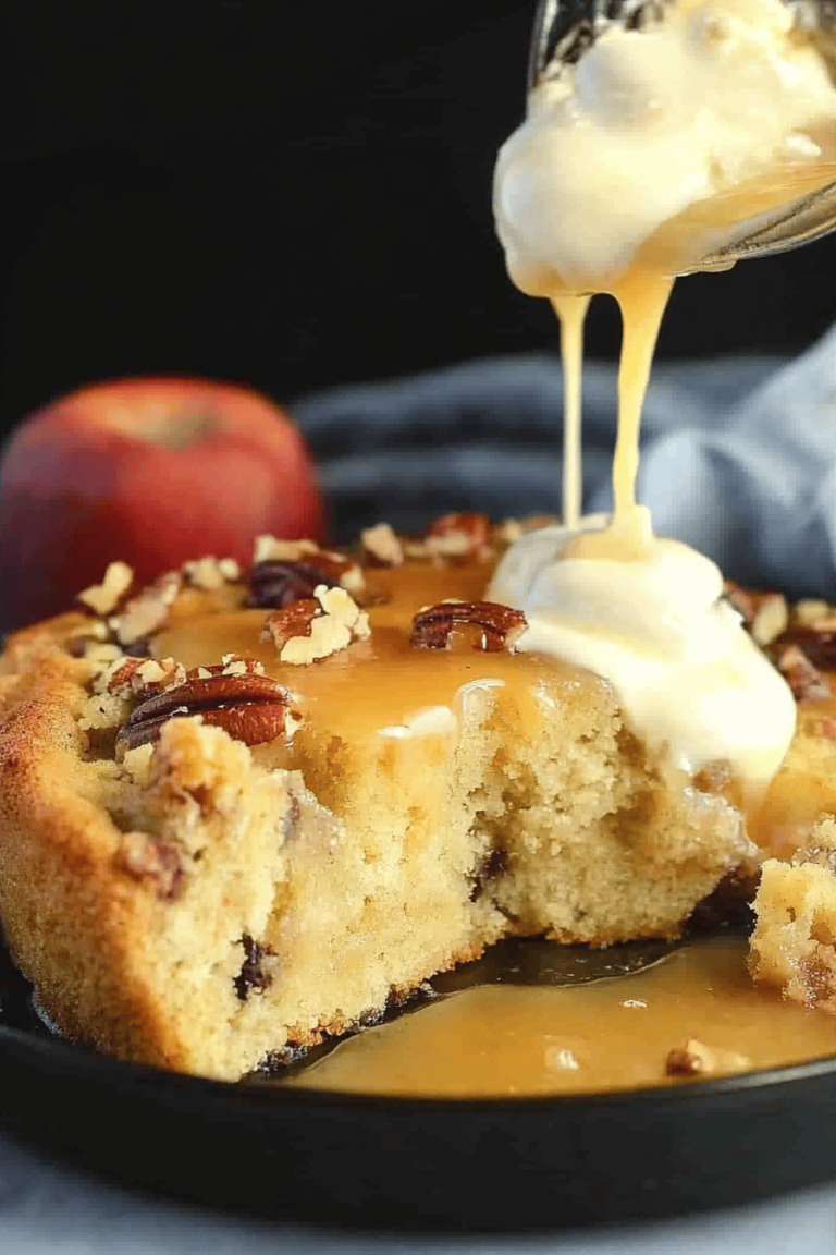 Butter Pecan Apple Skillet Cake