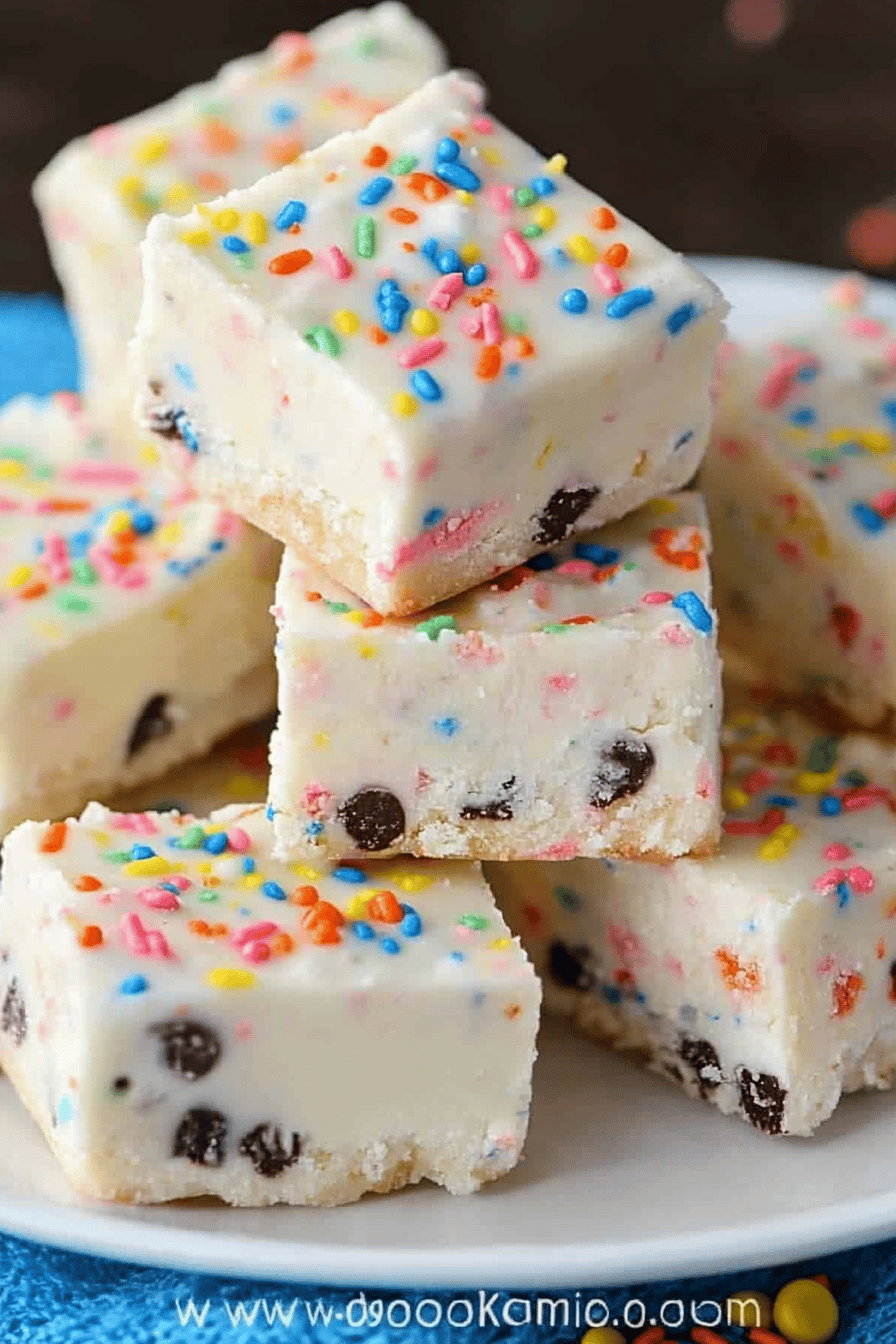 Cake Batter Fudge Final Dish Presentation