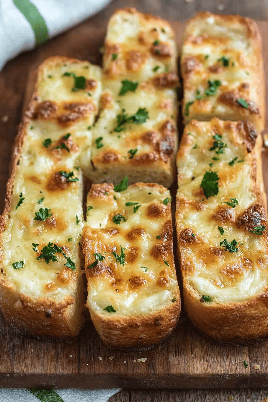 Cheesy Garlic Bread Final Dish Presentation