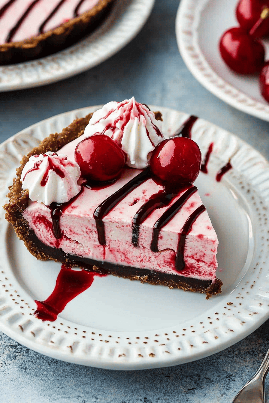 Cherry Ice Cream Pie Final Dish Presentation