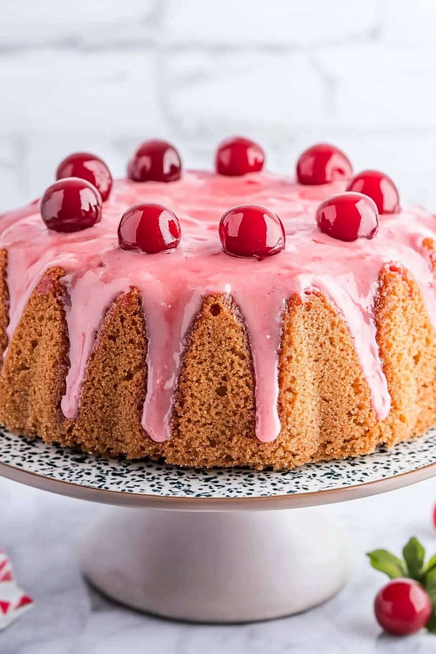 Cherry Margarita Pound Cake Final Dish Presentation