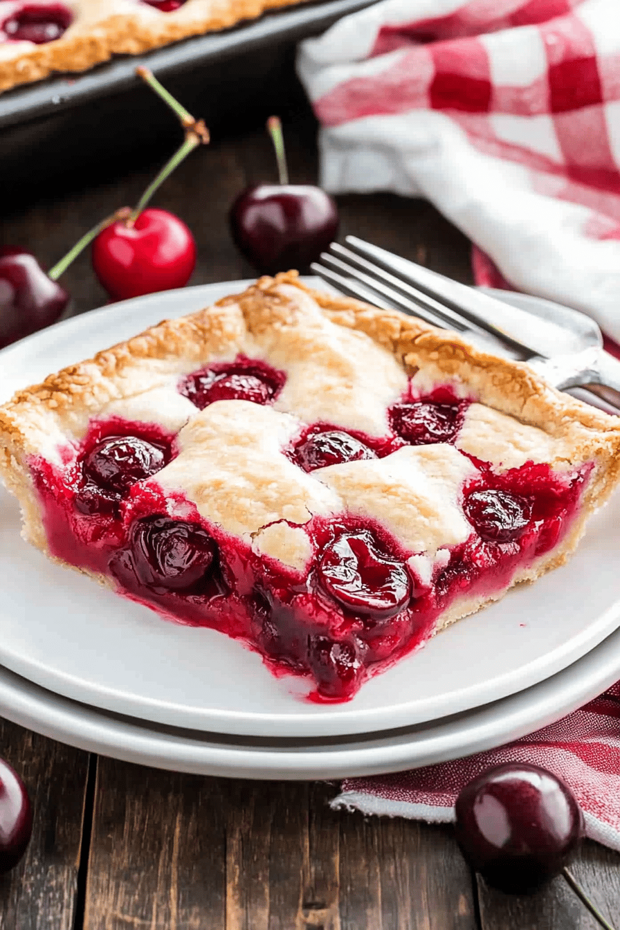 Cherry Slab Pie Final Dish Presentation