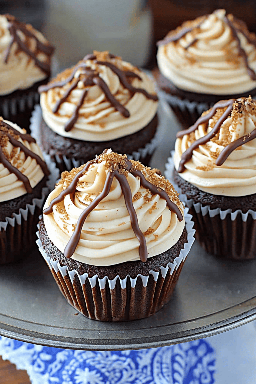 Chocolate Biscoff Cupcakes Final Dish Presentation