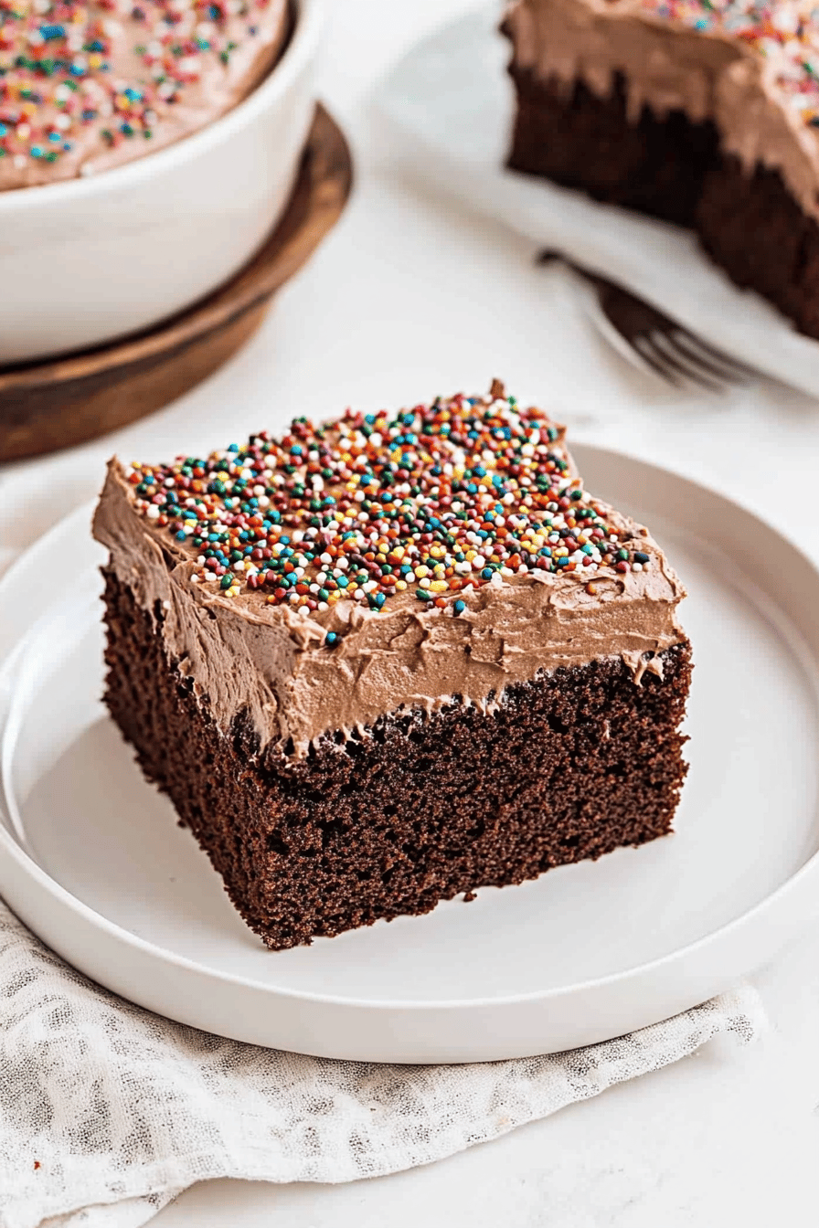 Chocolate Cake Recipe Final Dish Presentation