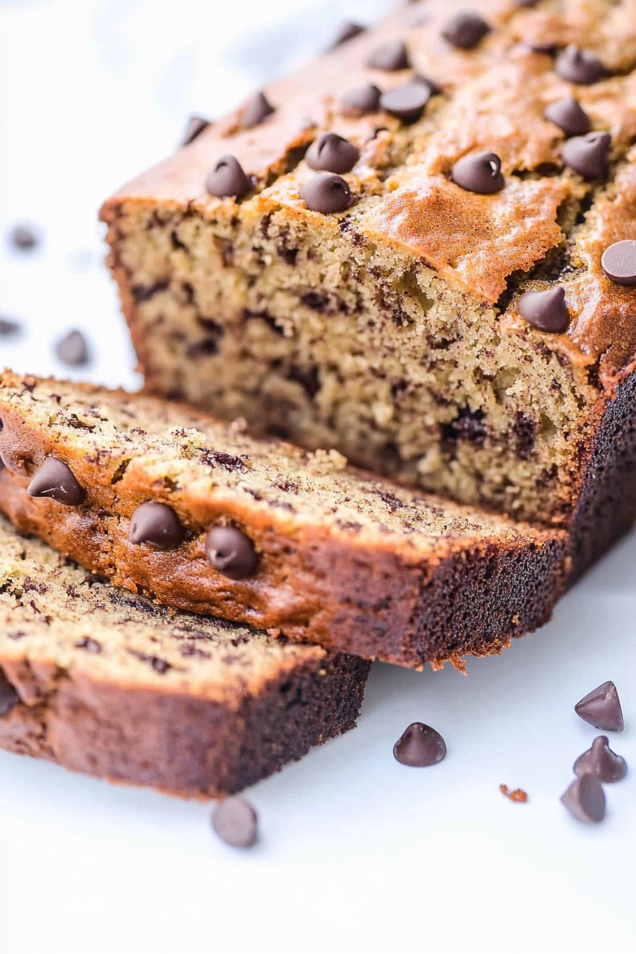 Chocolate Chip Banana Bread Final Dish Presentation