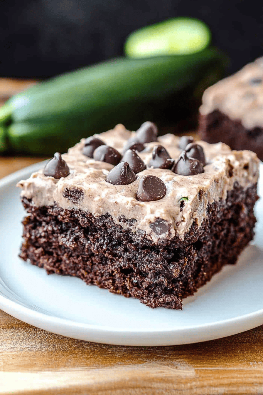 Chocolate Chip Zucchini Brownies Final Dish Presentation