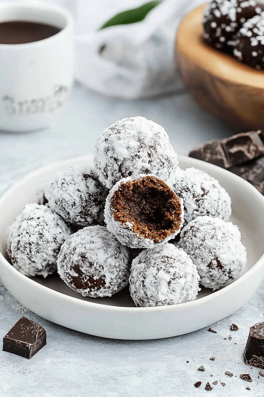 Chocolate Donut Holes Recipe Final Dish Presentation