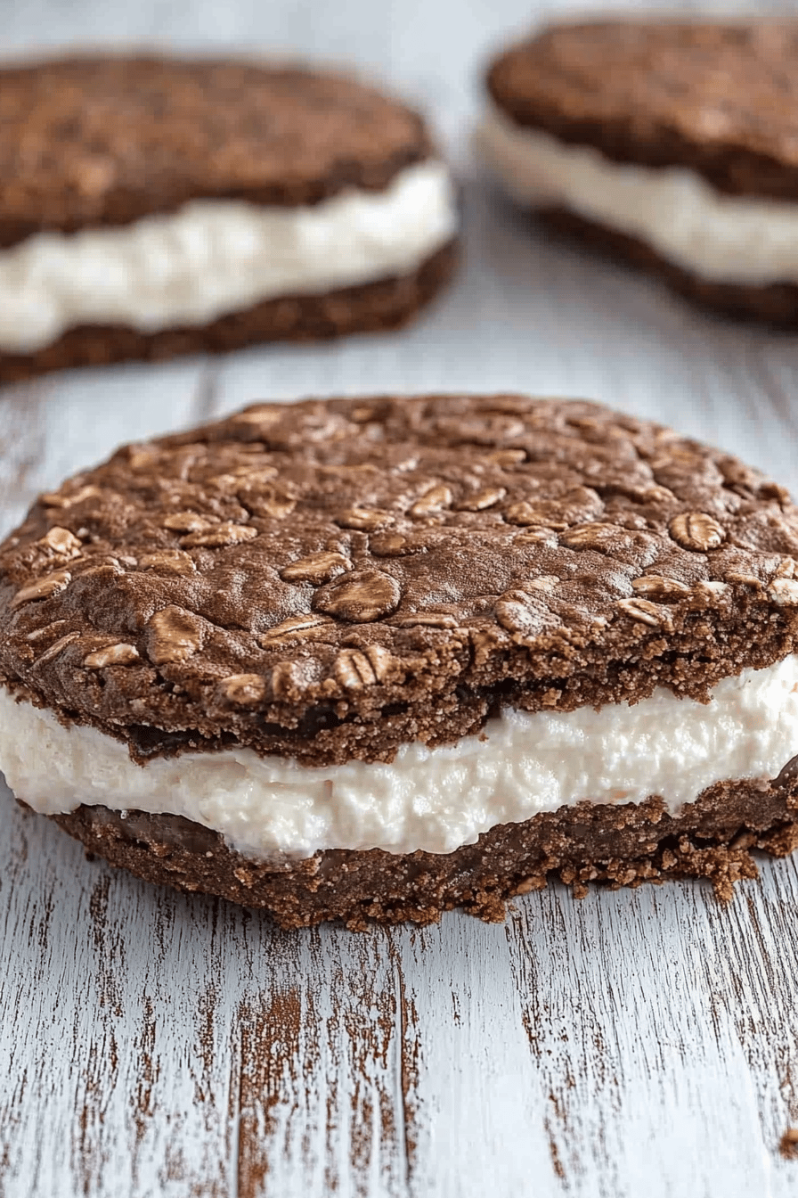 Chocolate Oatmeal Cream Pie Final Dish Presentation