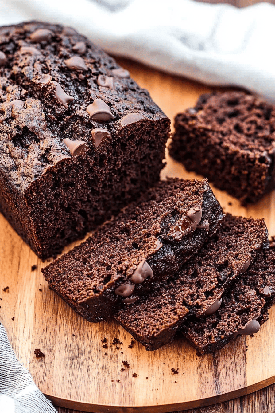 Chocolate Zucchini Bread Final Dish Presentation