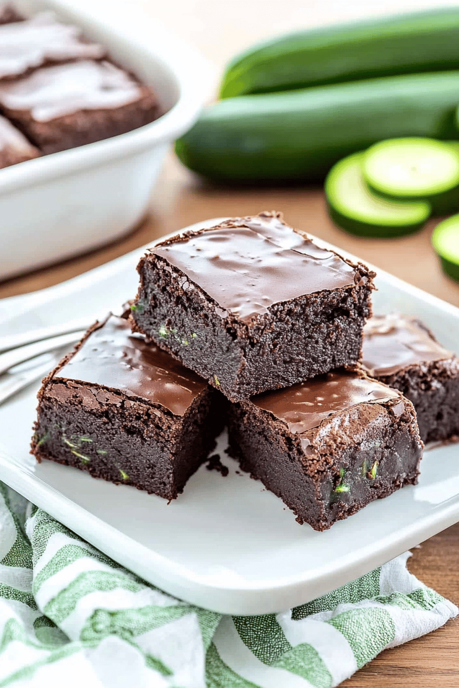 Chocolate Zucchini Brownies Final Dish Presentation