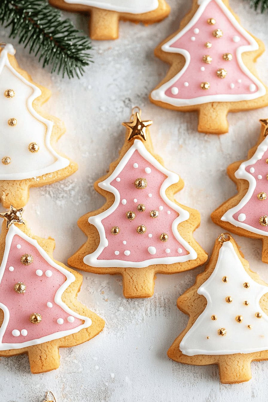Christmas Tree Sugar Cookies Final Dish Presentation