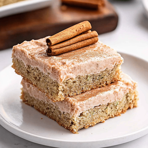 Cinnamon Frosted Zucchini Bars