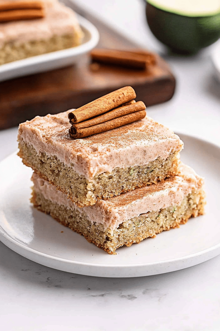 Cinnamon Frosted Zucchini Bars