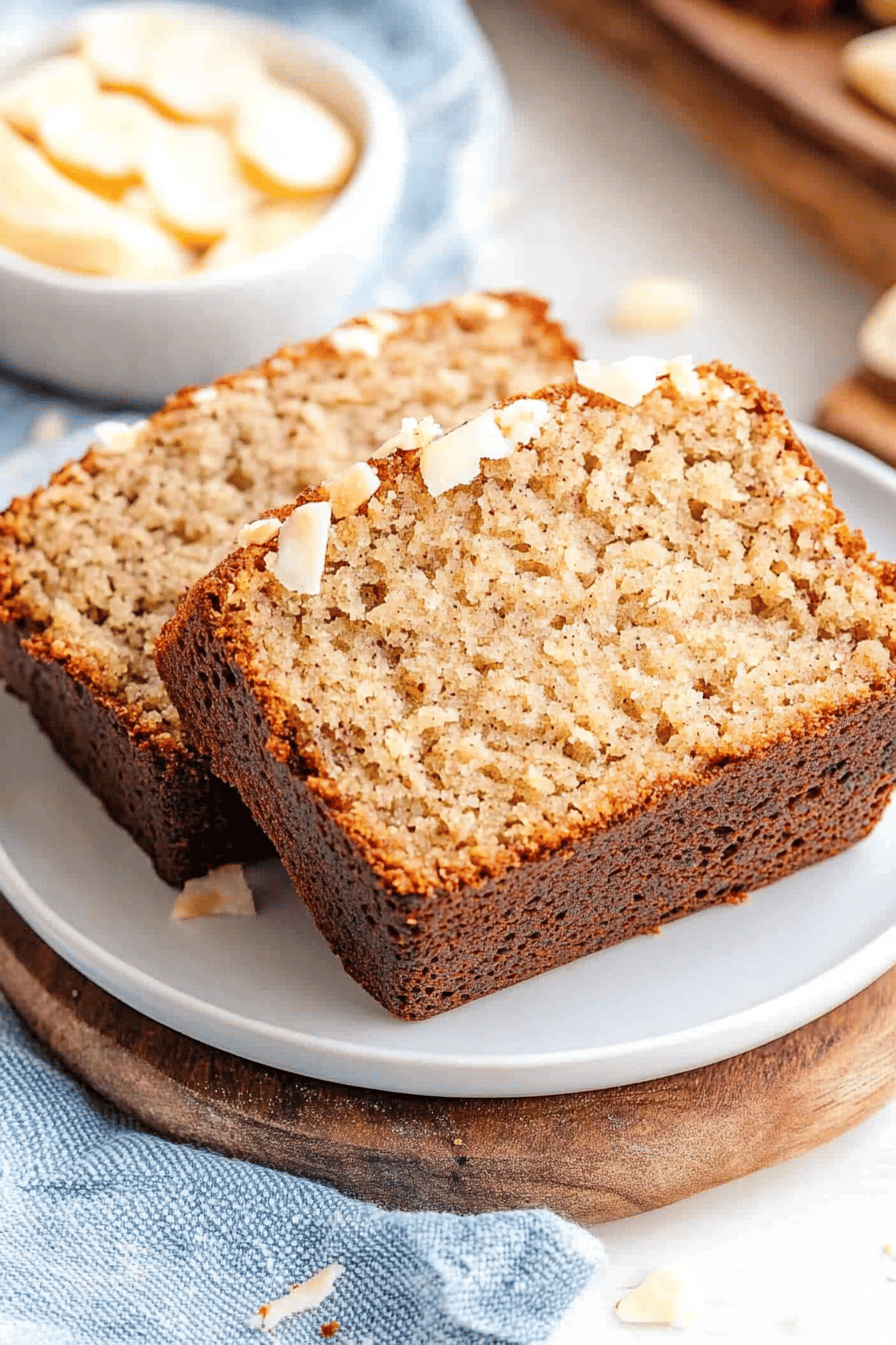 Coconut Banana Bread Final Dish Presentation
