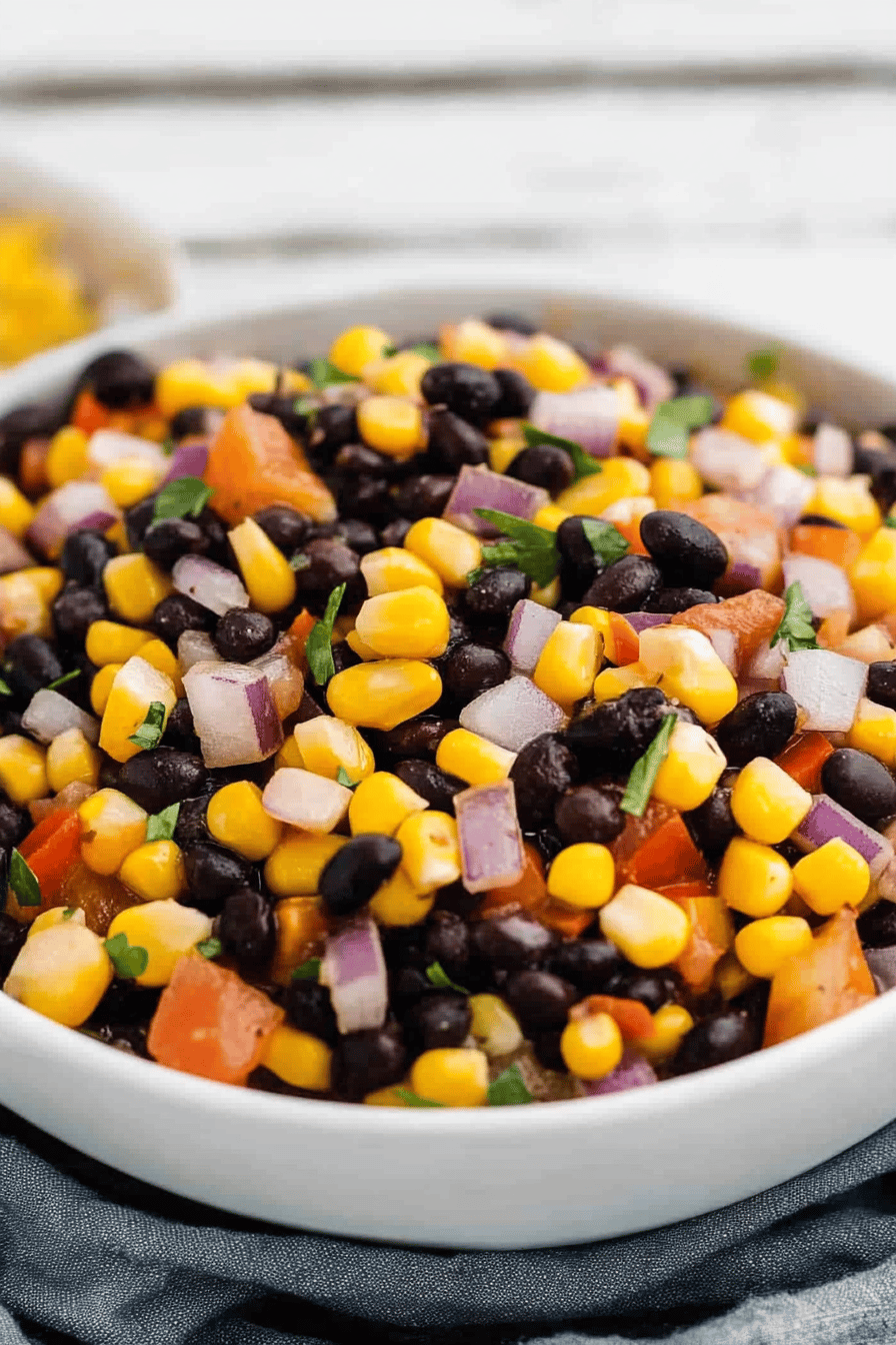 Corn Black Bean Salsa Final Dish Presentation