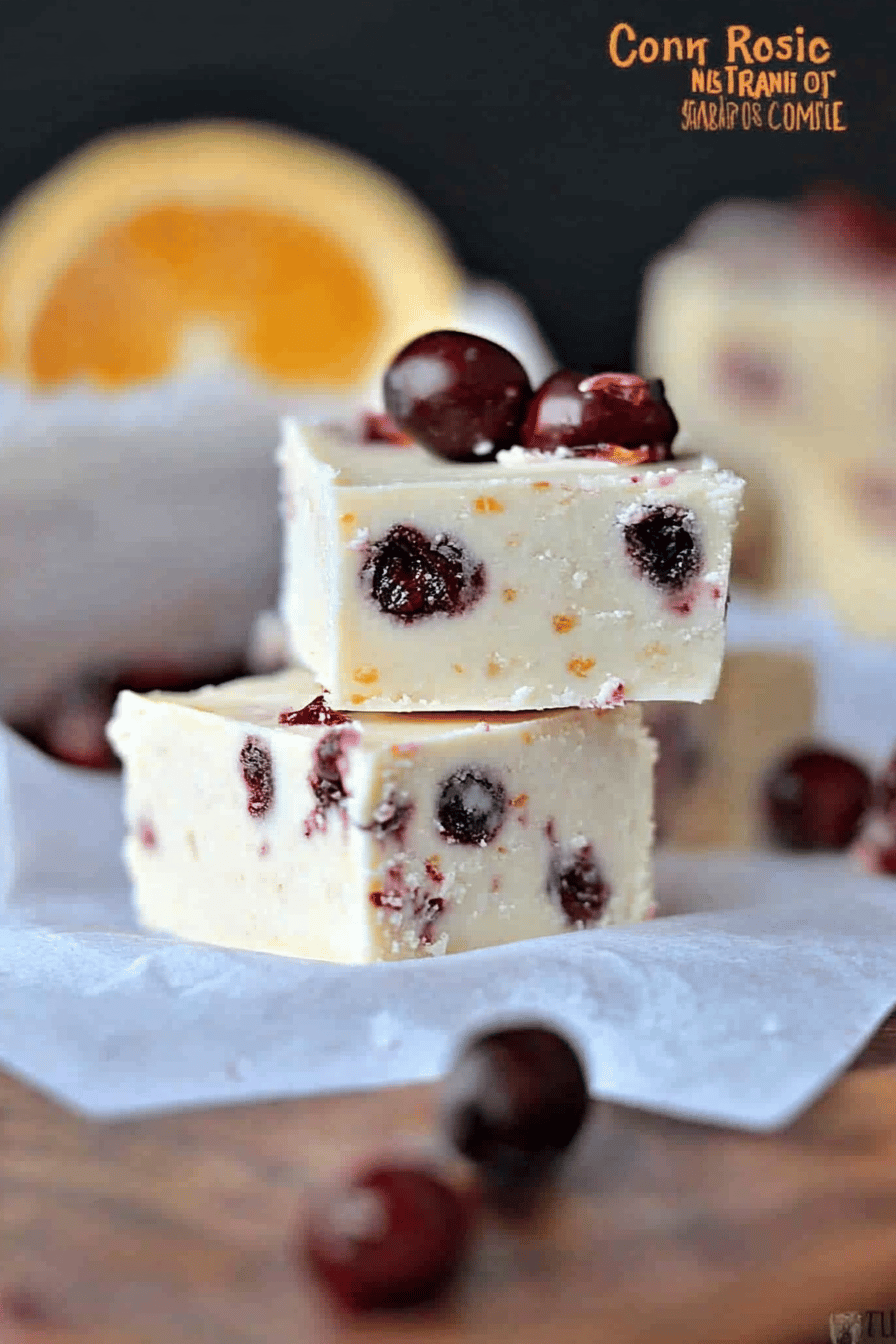 Cranberry Orange Fudge Final Dish Presentation