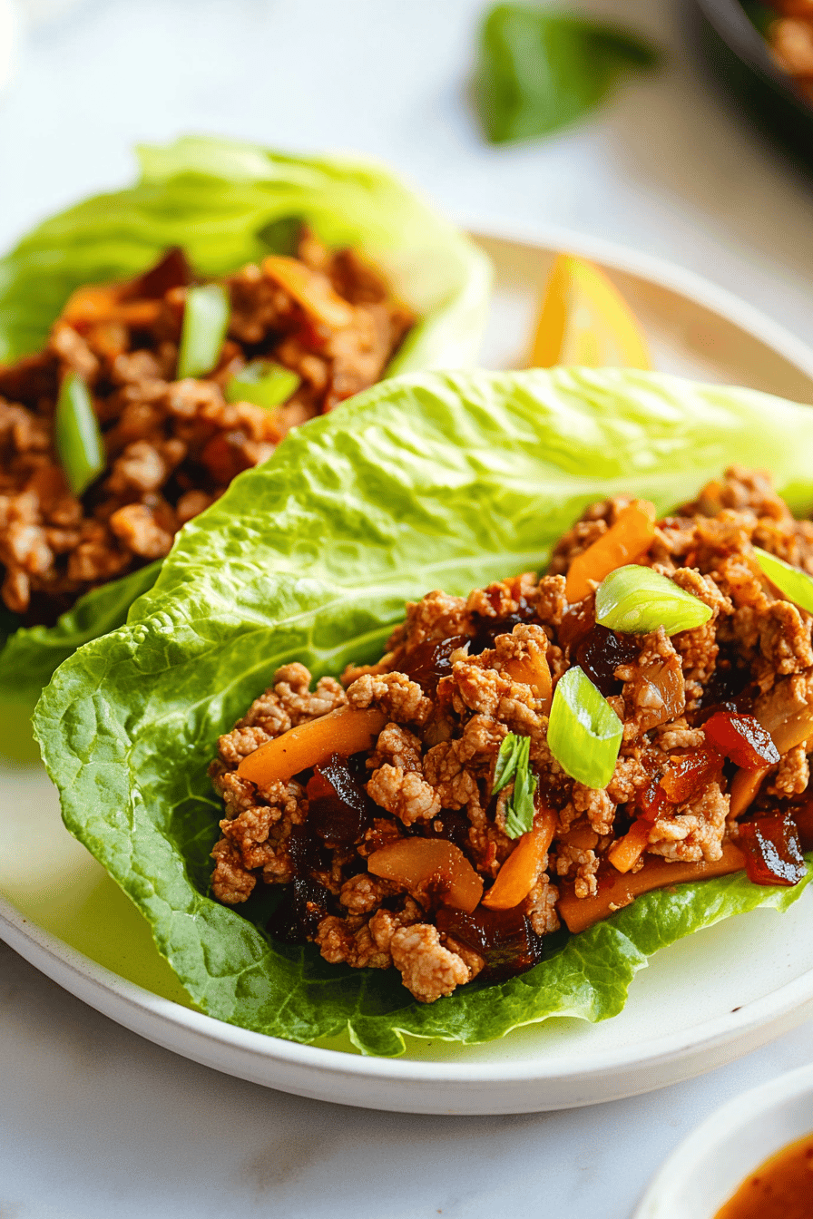 Crockpot Lettuce Wraps Final Dish Presentation