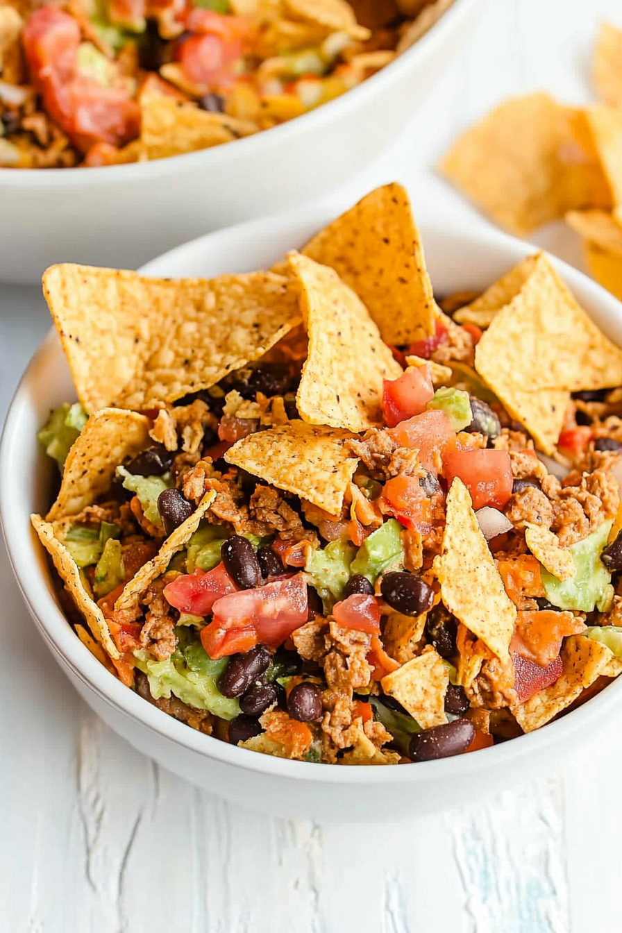 Dorito Taco Salad Recipe Final Dish Presentation