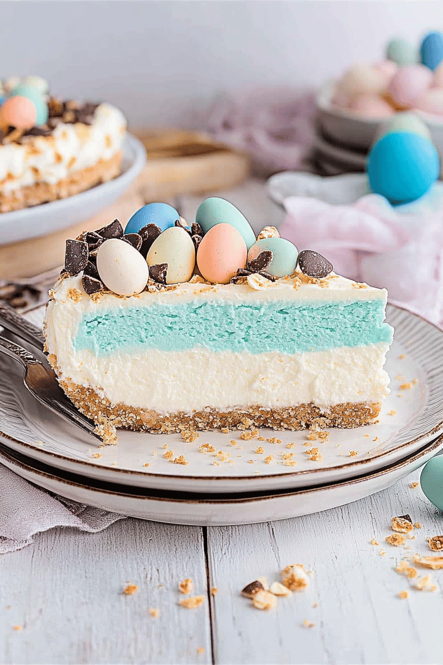 Easter Egg Cheesecake Final Dish Presentation