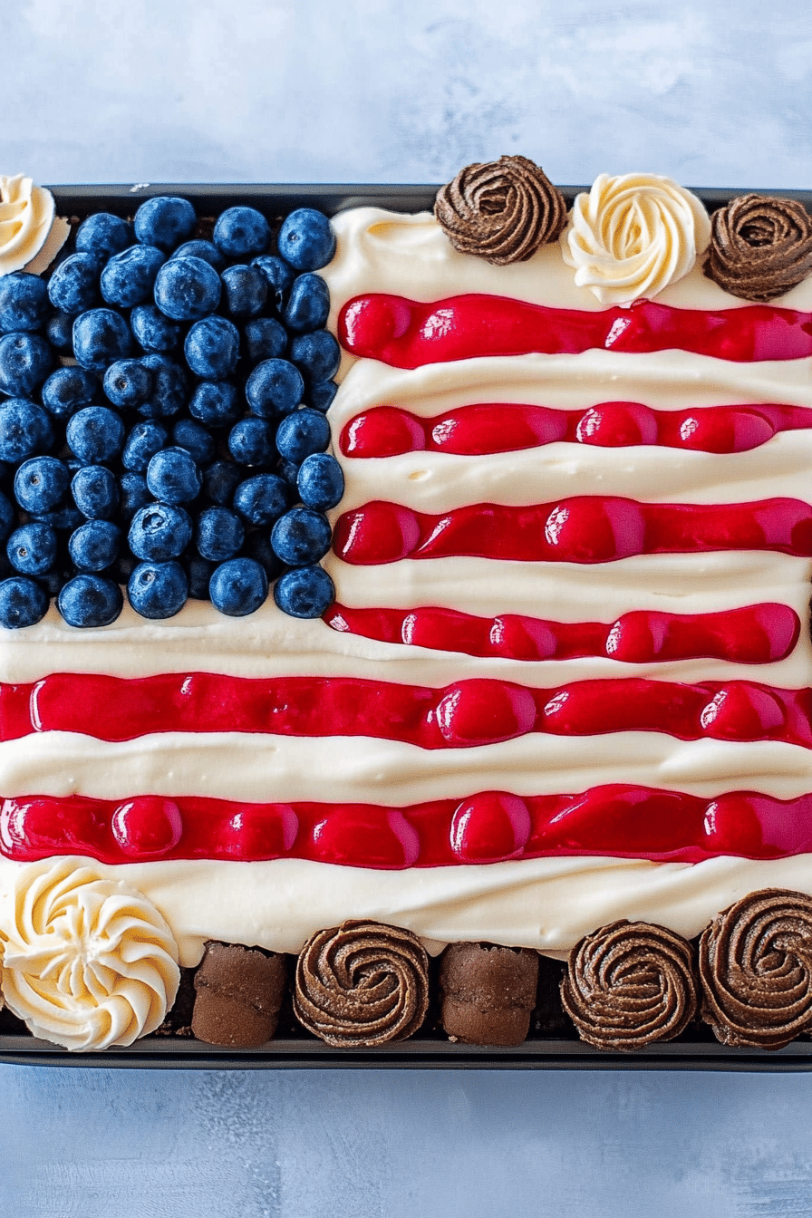 Flag Buttercream Board Final Dish Presentation