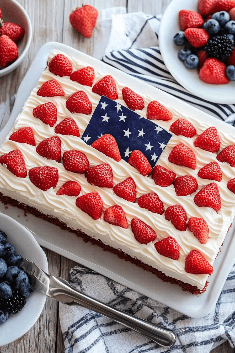 Flag Cake Recipe Final Dish Presentation